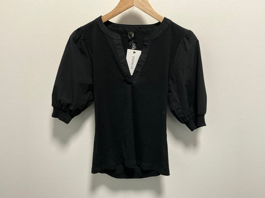 BOBI - Black Henley Puff Sleeve