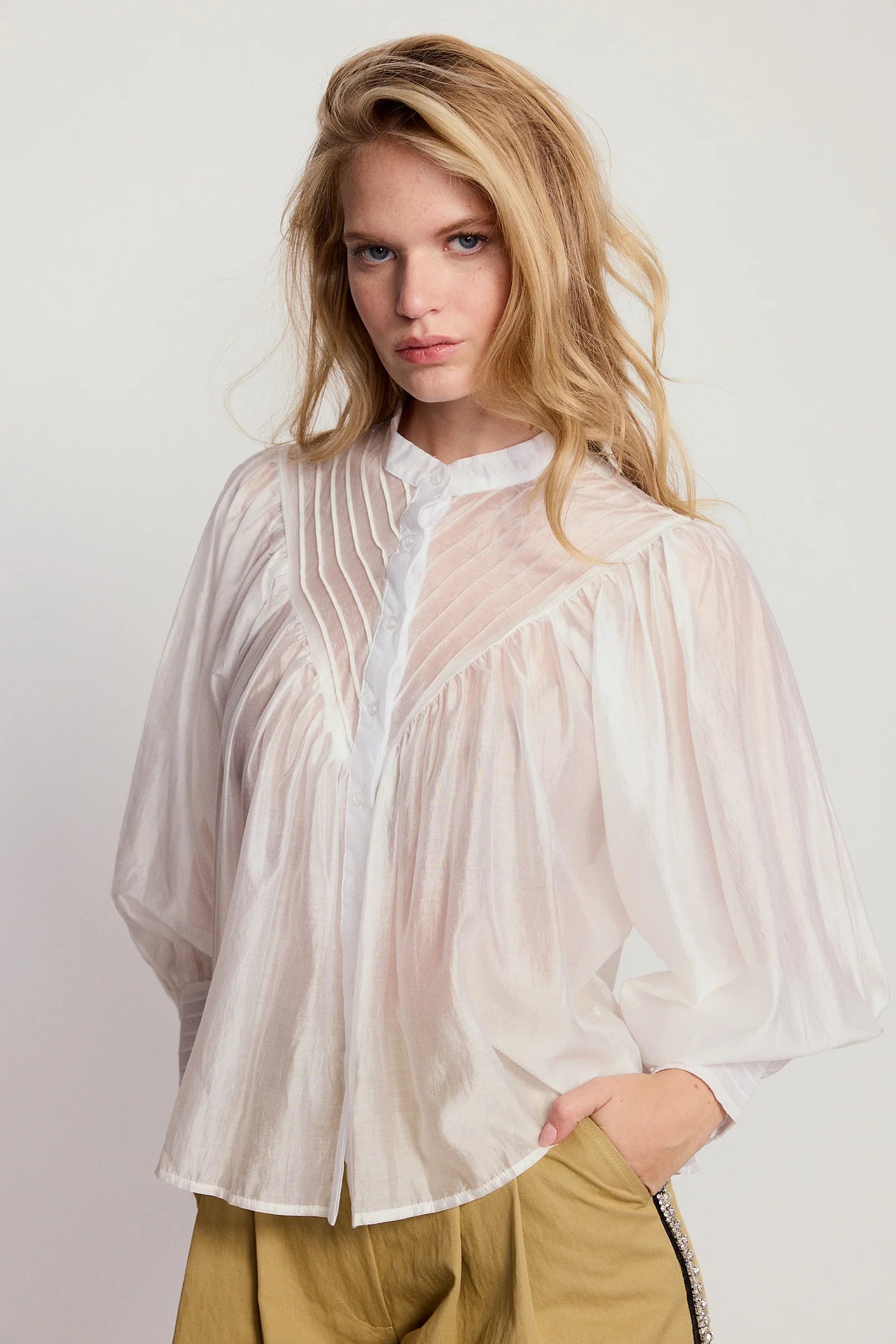 The Shiv Ruffled Shirt / White / FINAL SALE