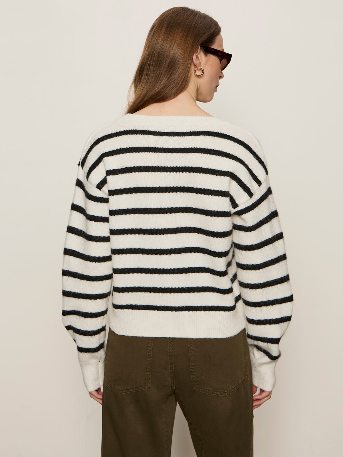 SANCTUARY - Must Have Cardigan/ Chalk with Black Stripe