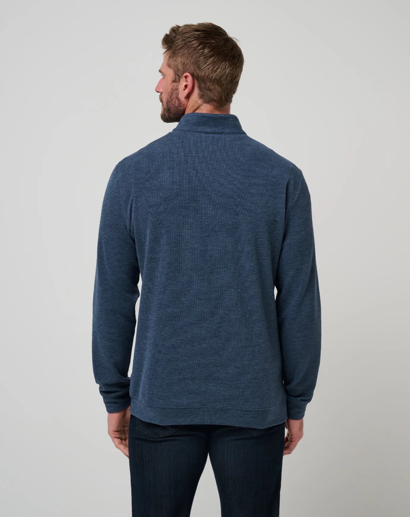 TRAVIS MATHEW - Cloud Sweater Quarter Zip / Heather Navy