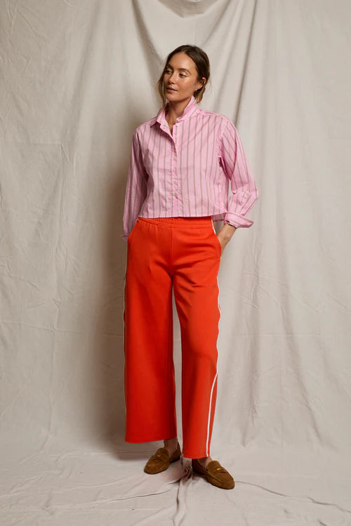 Naomi / Sugar Pink + Mocha Stripe