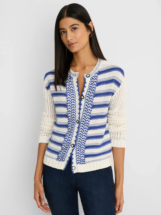Painted Porcelain Cardigan / Blue Multi