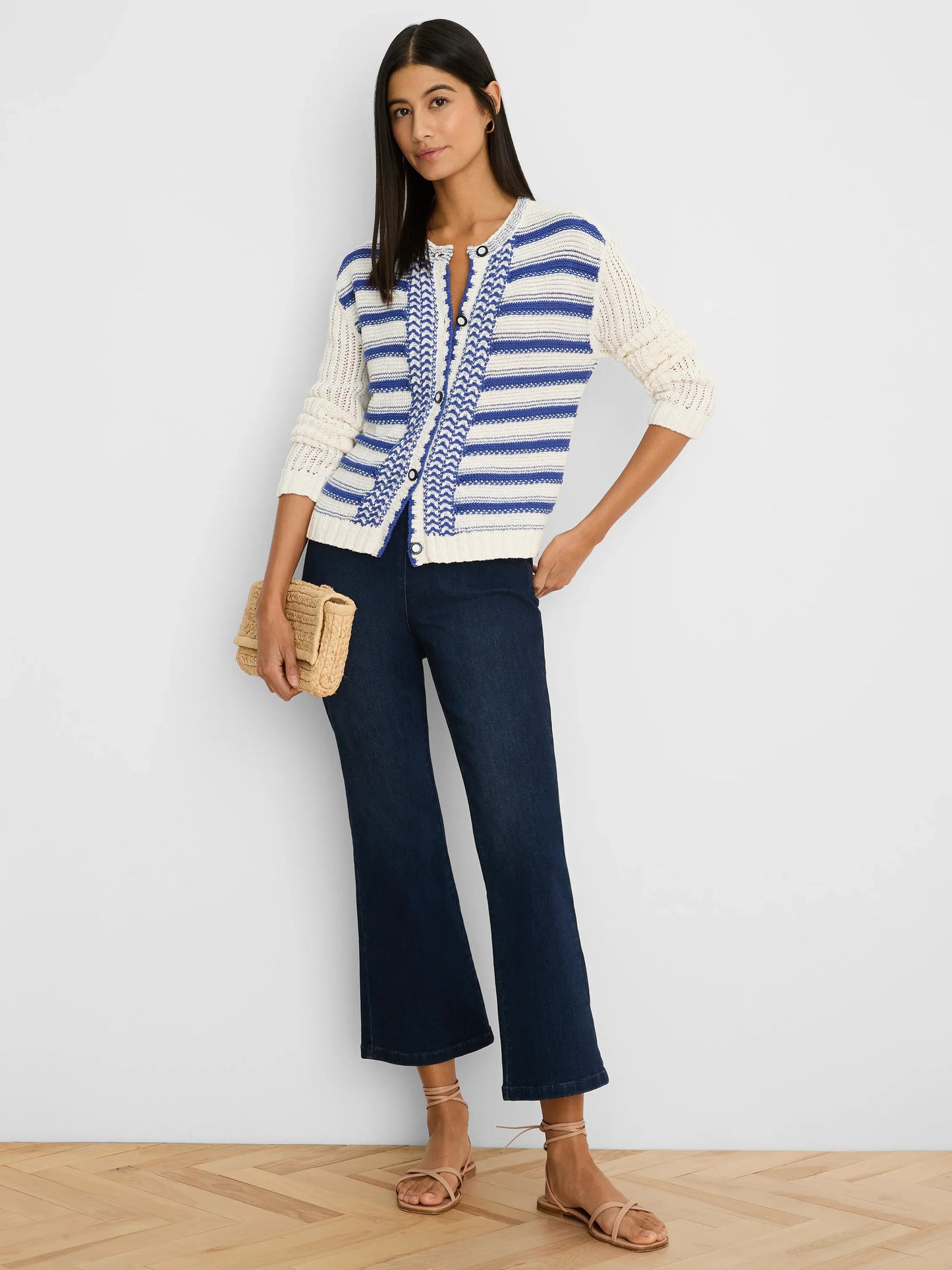 Painted Porcelain Cardigan / Blue Multi