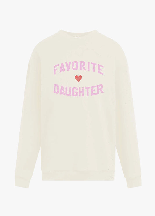 Favorite Daughter Heart Logo Sweatshirt / Gardenia&BabyBlue