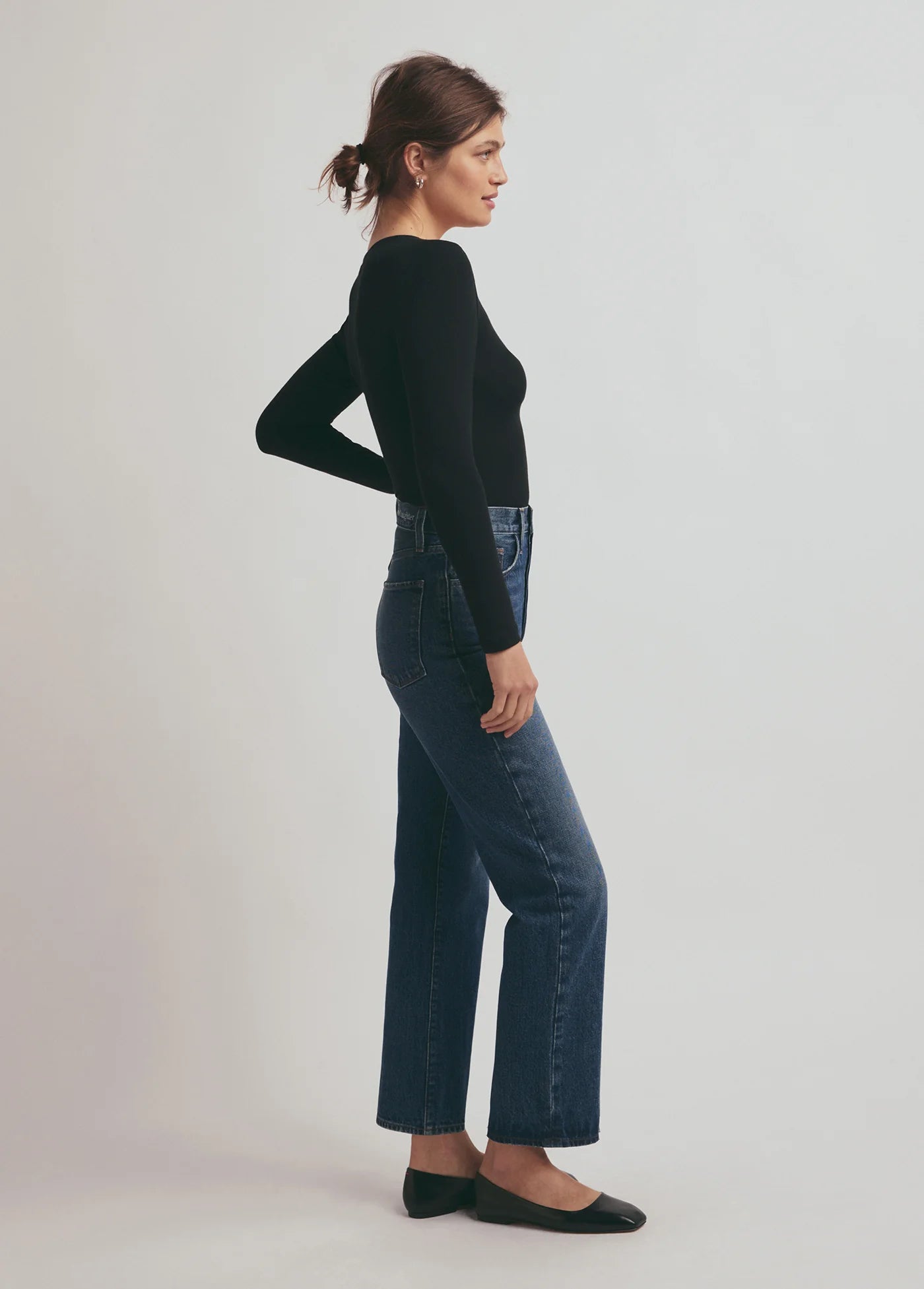 The Henley Ribbed Long sleeve / Black