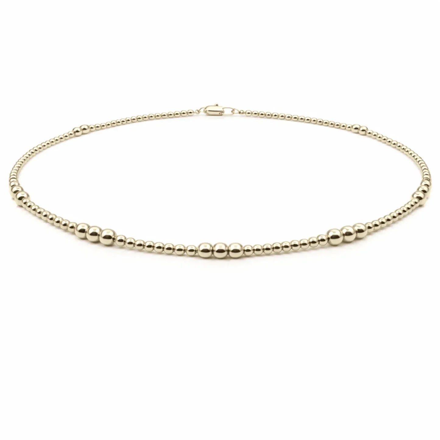 2mm+4mm beaded 14k Gold Filled Waterproof Necklace