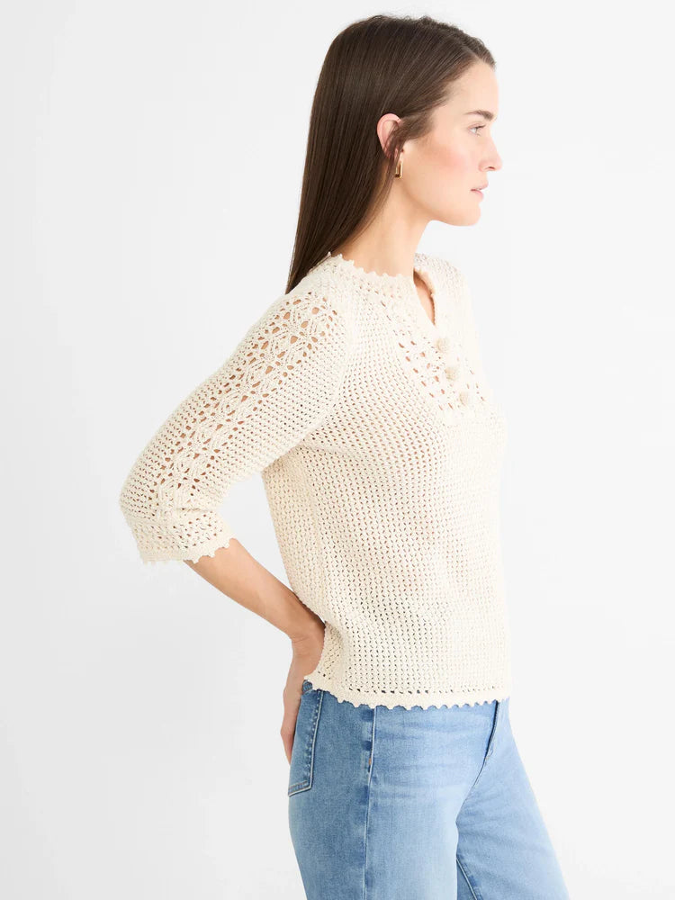 Crochet Mesh Sweater/ Ivory