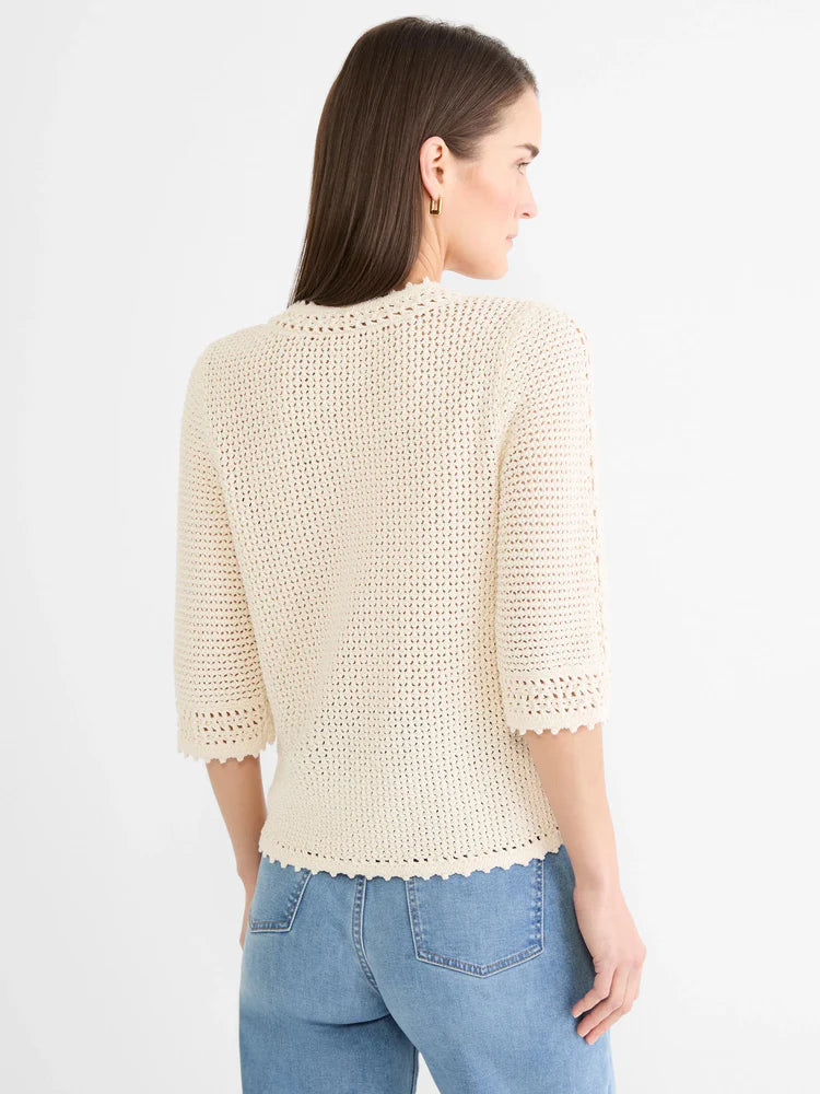Crochet Mesh Sweater/ Ivory