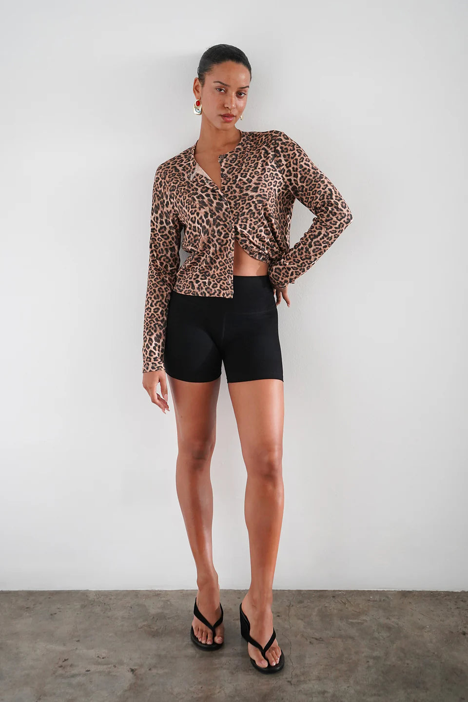 Mira Ribbed Cardigan/ Leopard