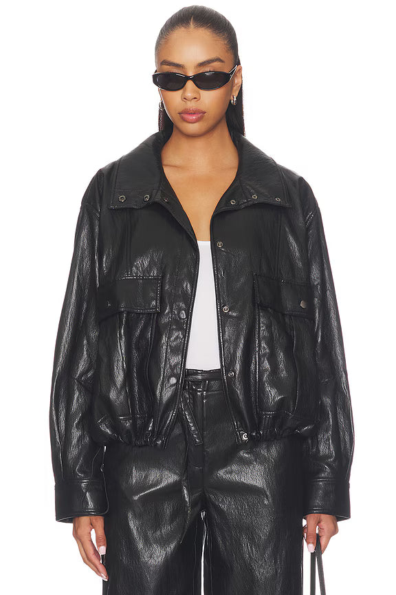 Mercer Faux Leather Bomber