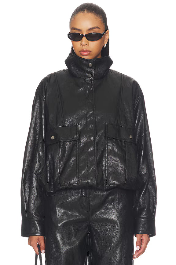 Mercer Faux Leather Bomber