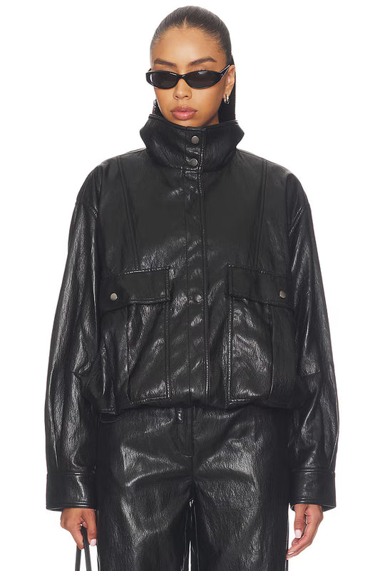 Mercer Faux Leather Bomber