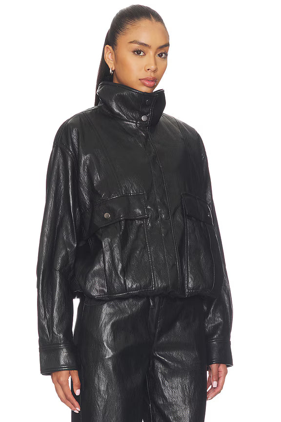 Mercer Faux Leather Bomber