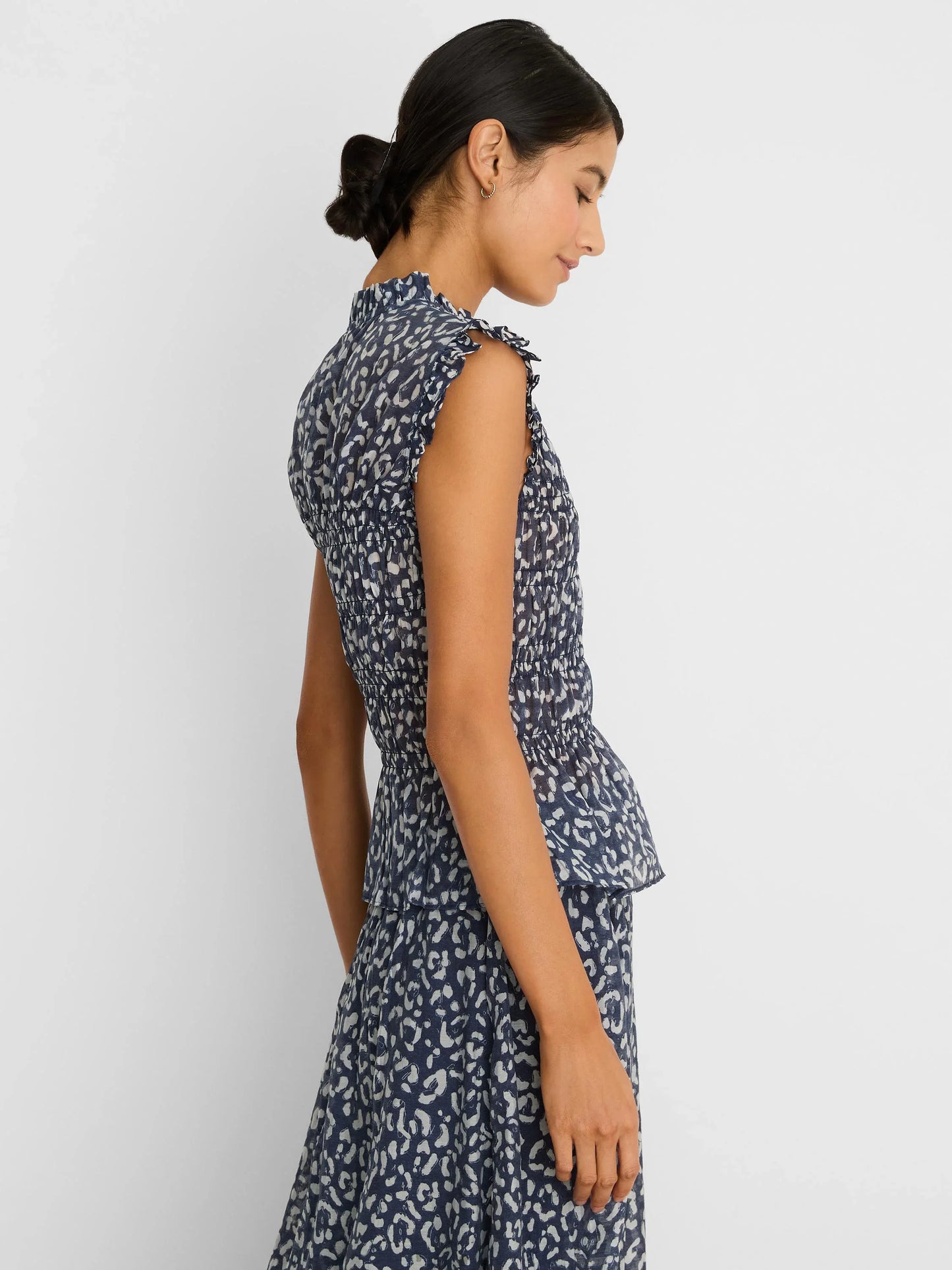 Leopard Smocked Top