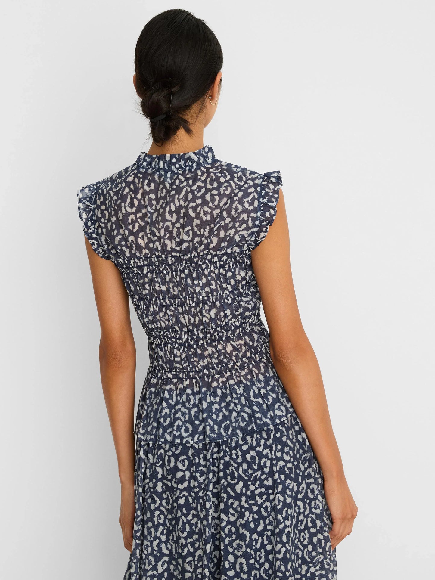 Leopard Smocked Top