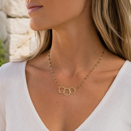 Pyrite Hoop Necklace (Short)