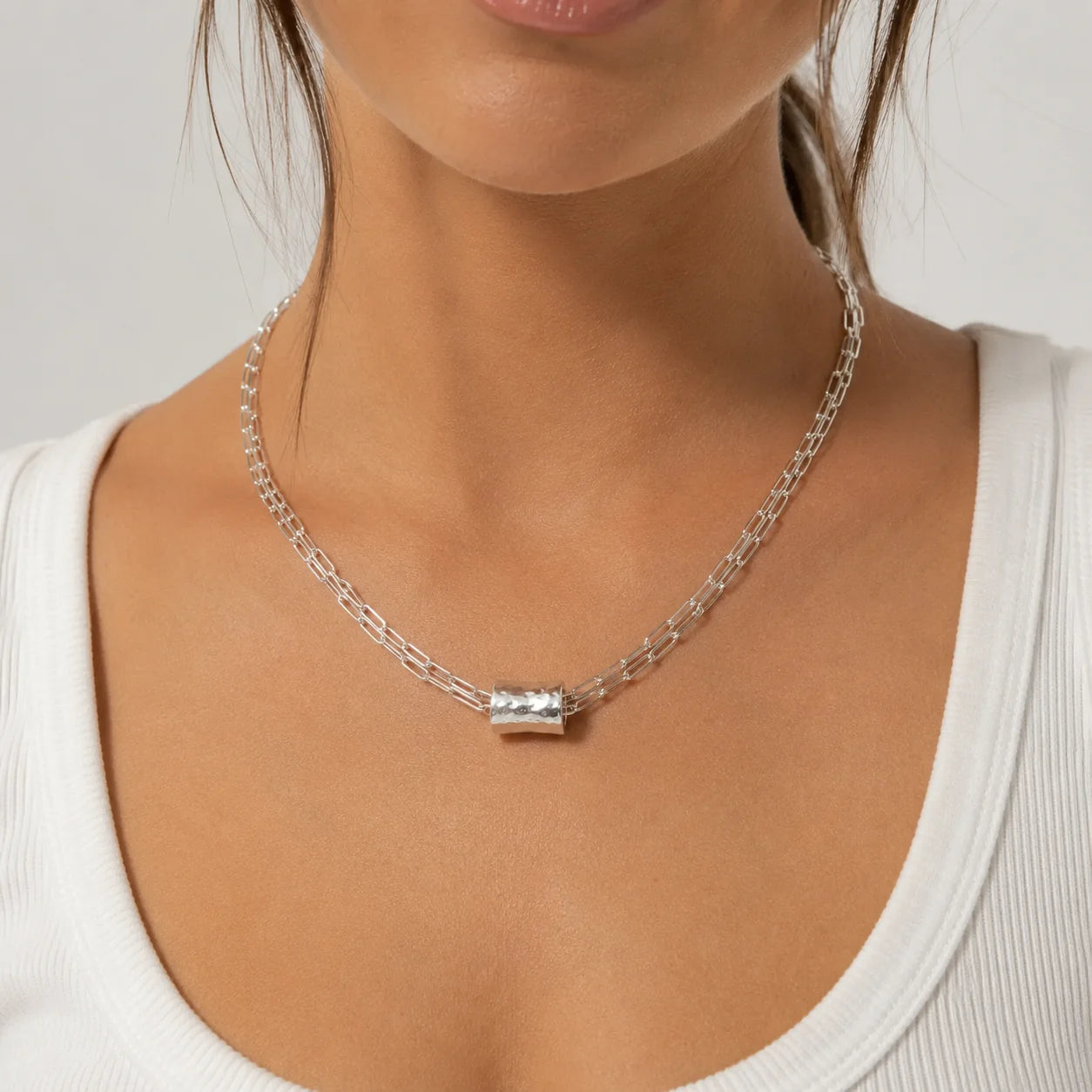 Paperclip Barrel Necklace