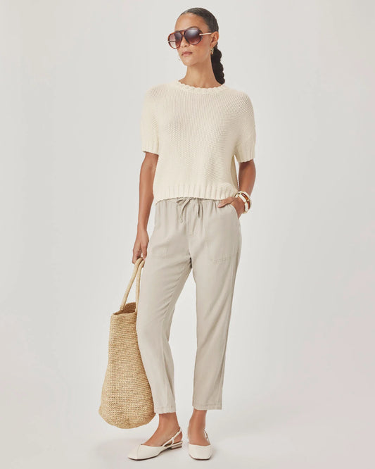 SPLENDID/ AnnMarie SS Sweater/ Light Fawn/Shell