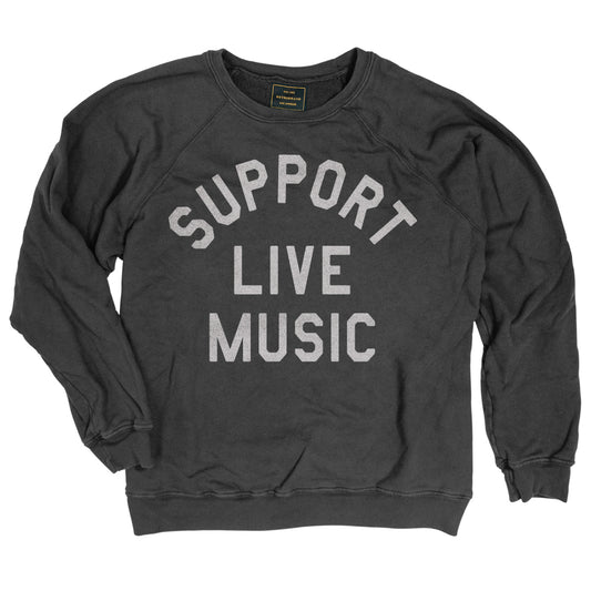 RETRO BRAND - Support Live Music Vintage Black Sweatshirt
