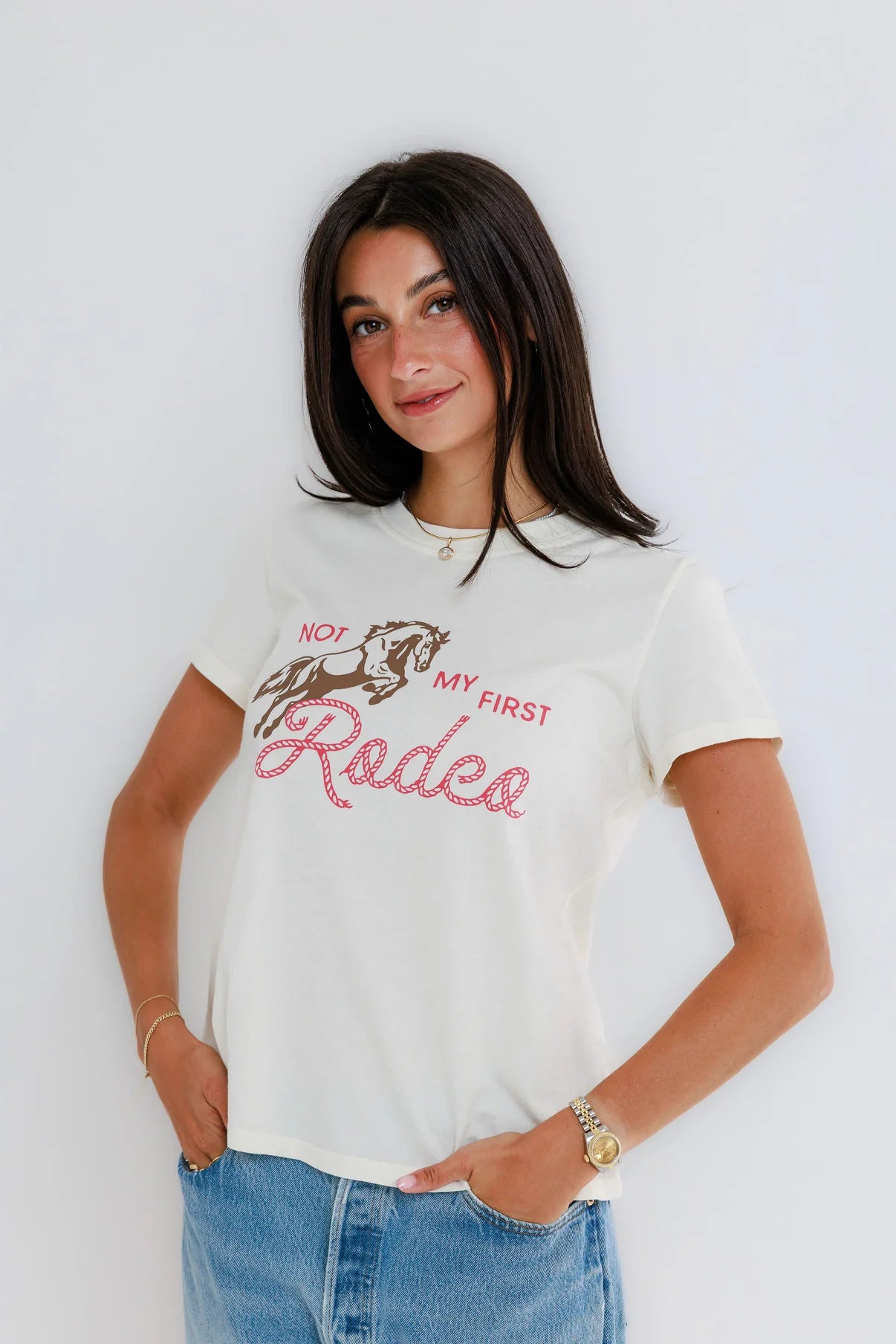 Not My First Rodeo Femme Tee/Off White