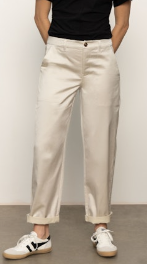 SANCTUARY - Sateen Tapered Pant/ Mother of Pearl