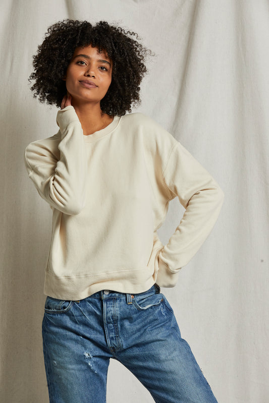 PERFECT WHITE TEE - Sugar French Terry Pullover Sweatshirt
