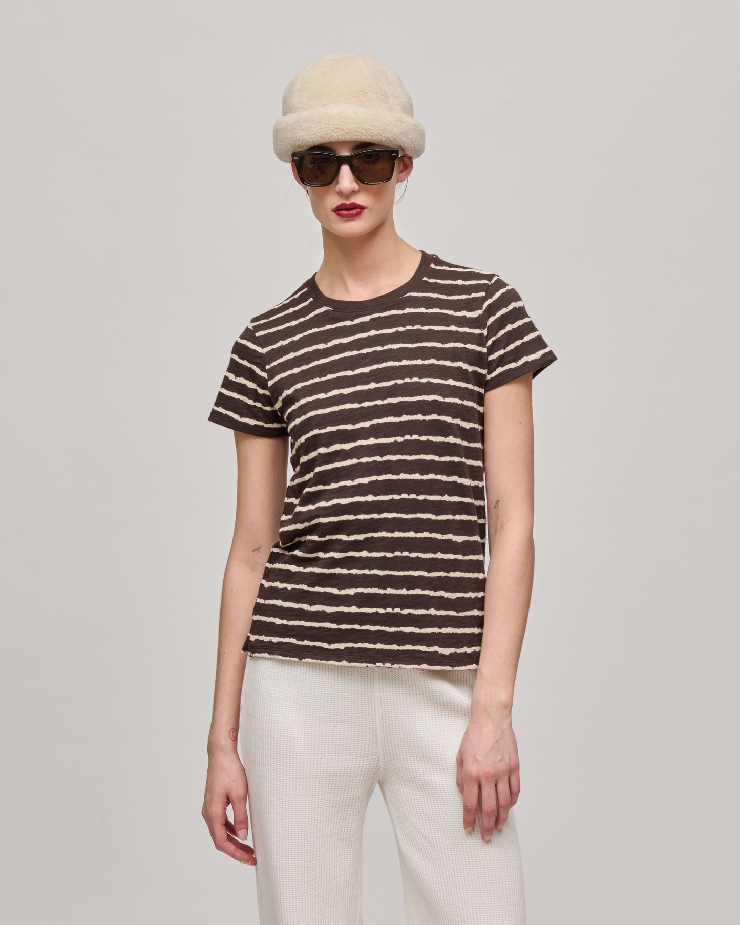 ANTHONY THOMAS MELILLO - Chocolate Striped Crew Neck