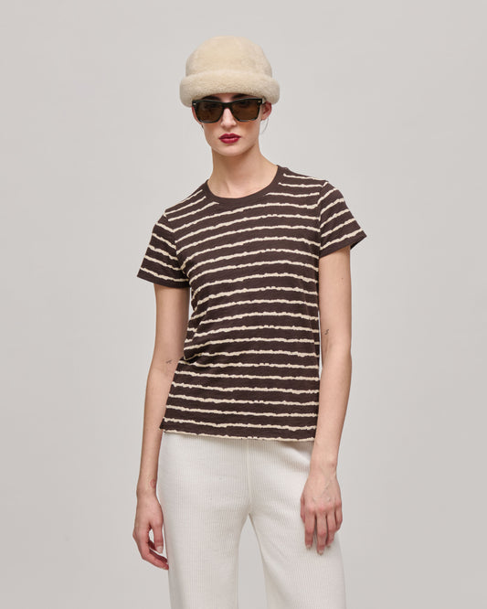 ANTHONY THOMAS MELILLO - Chocolate Striped Crew Neck