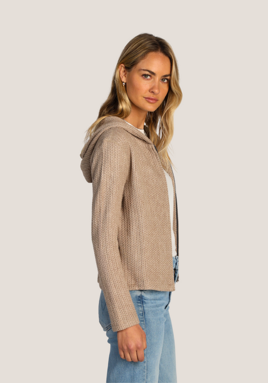 DYLAN - Zip Hoodie Jacket/ Light Brown