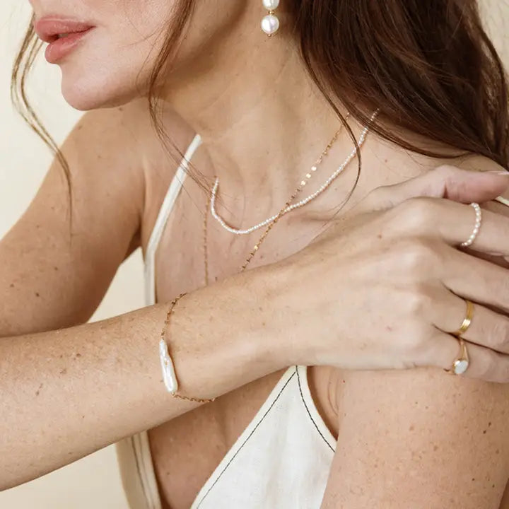 Baroque Pearl Bar Bracelet