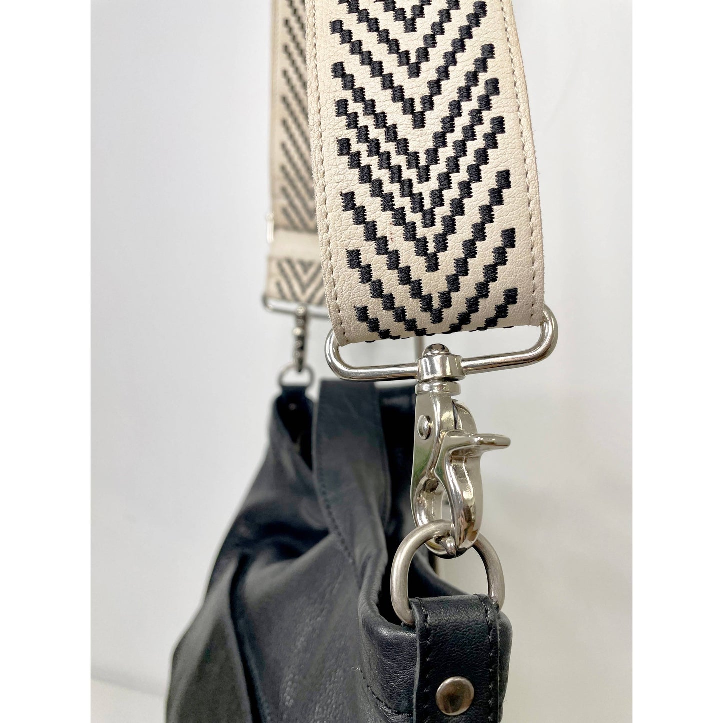 Bowie Handcrafted W Leather Embroidered Shoulder Strap