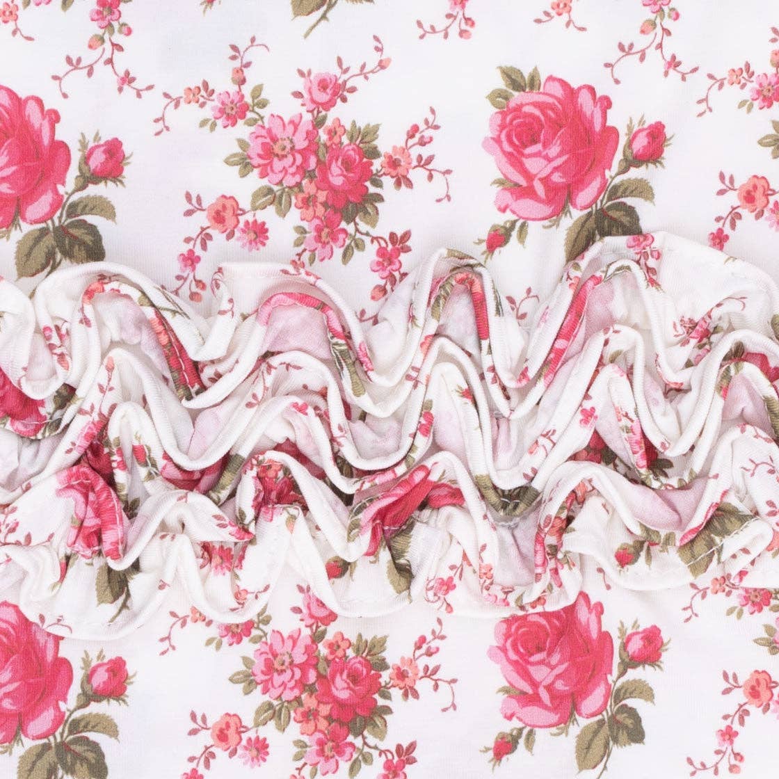 Elegant Roses 2 Way Ruffle Back Zipper Footie