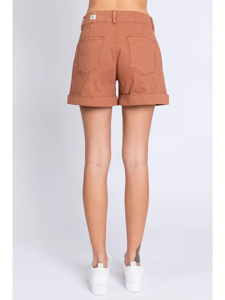 Double Button Roll-Up Short