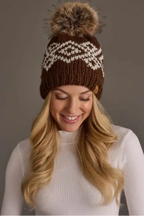 Patterned Pom Hat