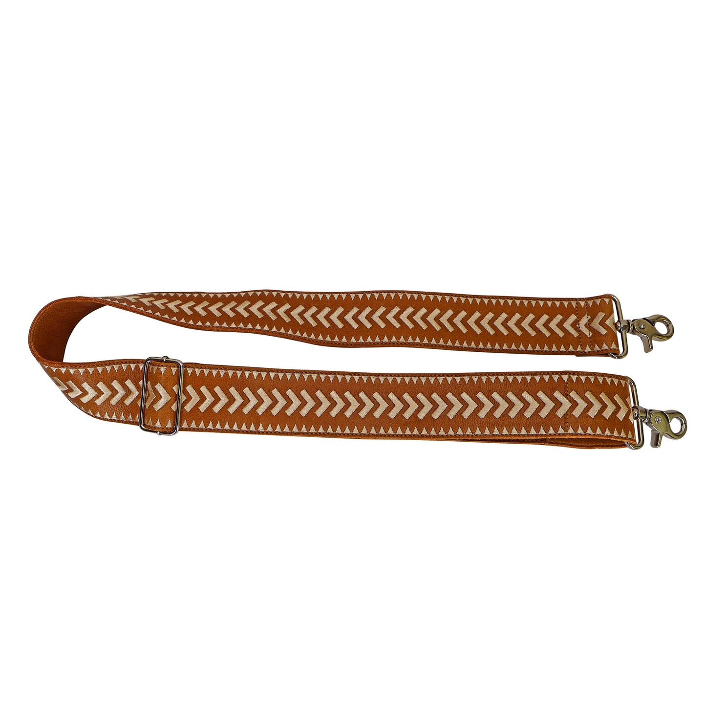Archer Handcrafted Wide Leather Embroidered Shoulder Strap