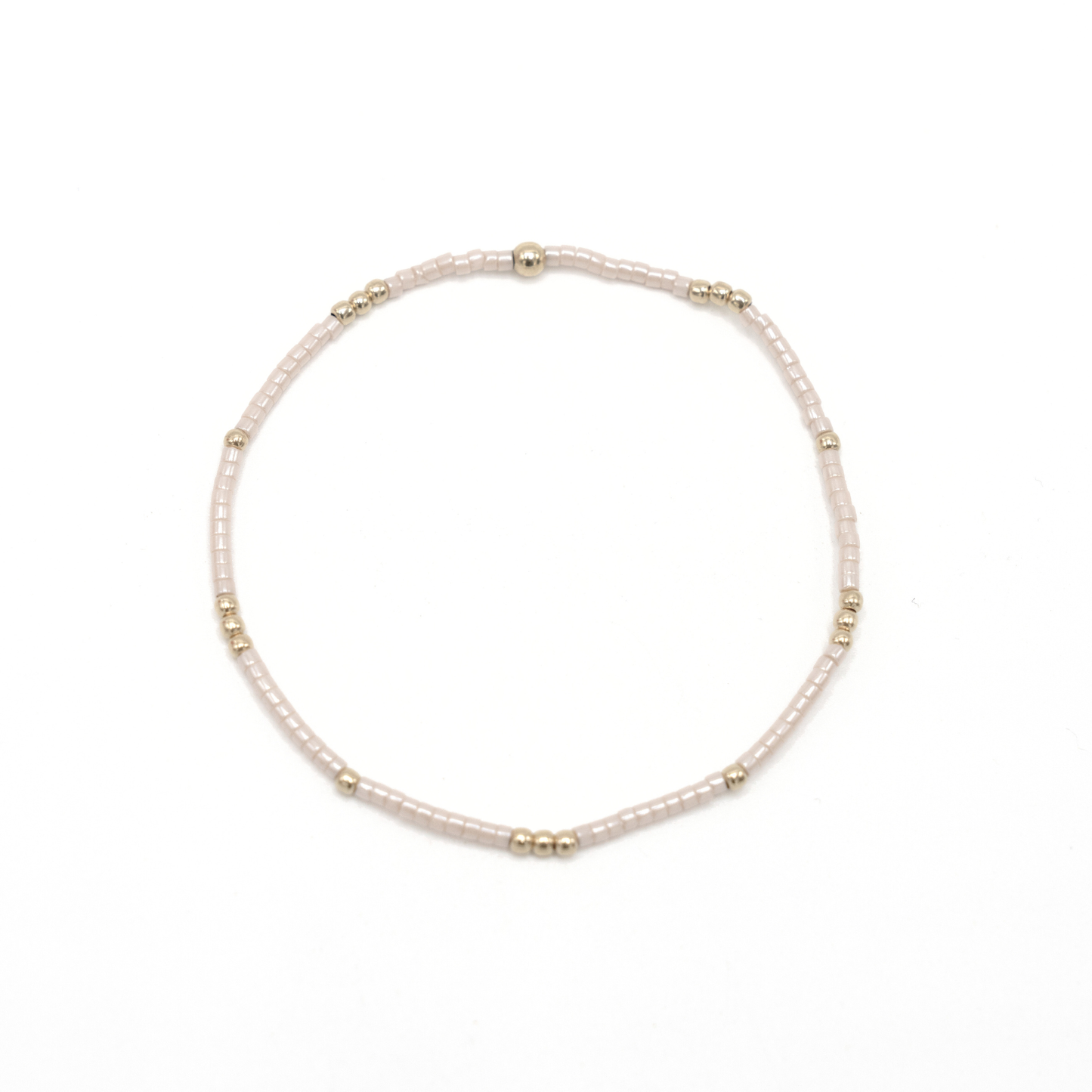 2mm Newport PALEST PINK + Gold Filled Waterproof Bracelet
