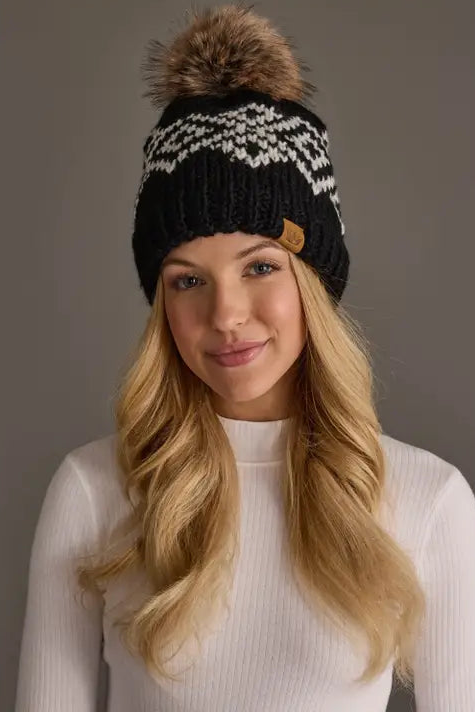 Patterned Pom Hat