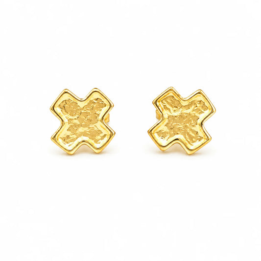 Hammered Cross Stud