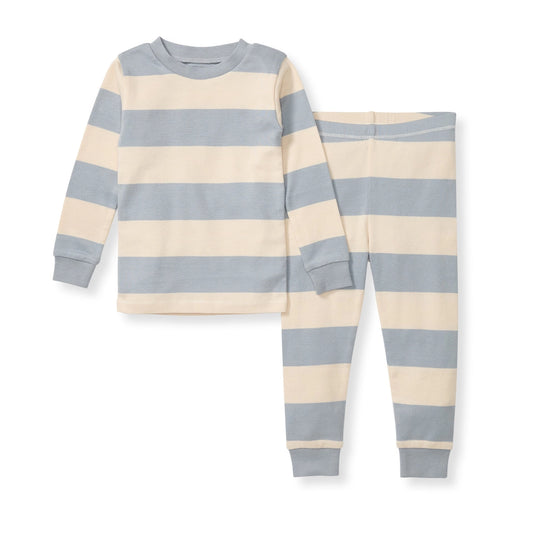 BURTS BEES - Rugby Stripe Organic Cotton Pajamas/Quarry
