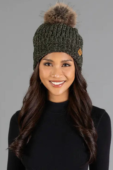 Chenille Pom Hat