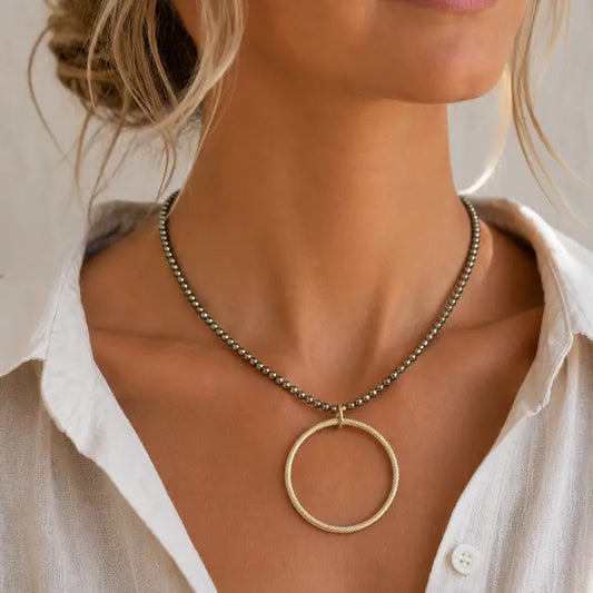 Circle of Love Pyrite Necklace