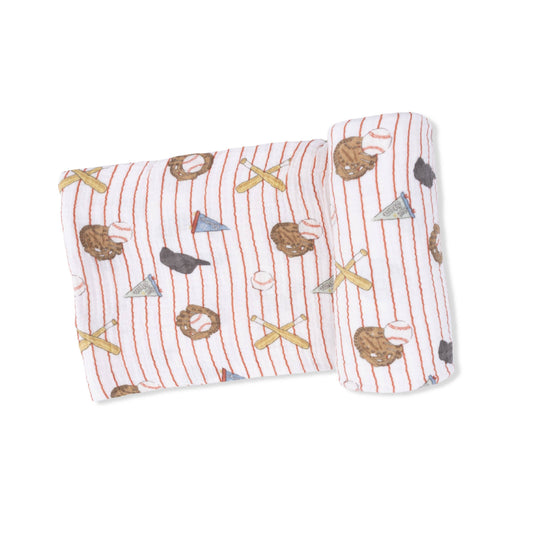 Vintage Baseball Stripe Swaddle Blanket