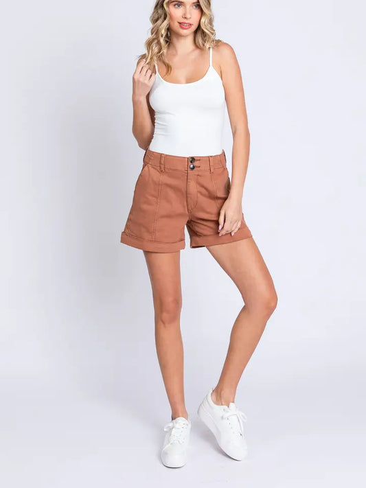 Double Button Roll-Up Short