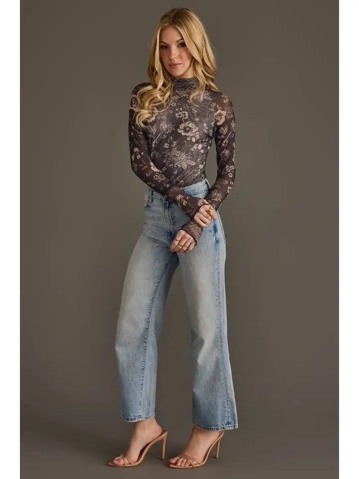 Floral Mesh Top