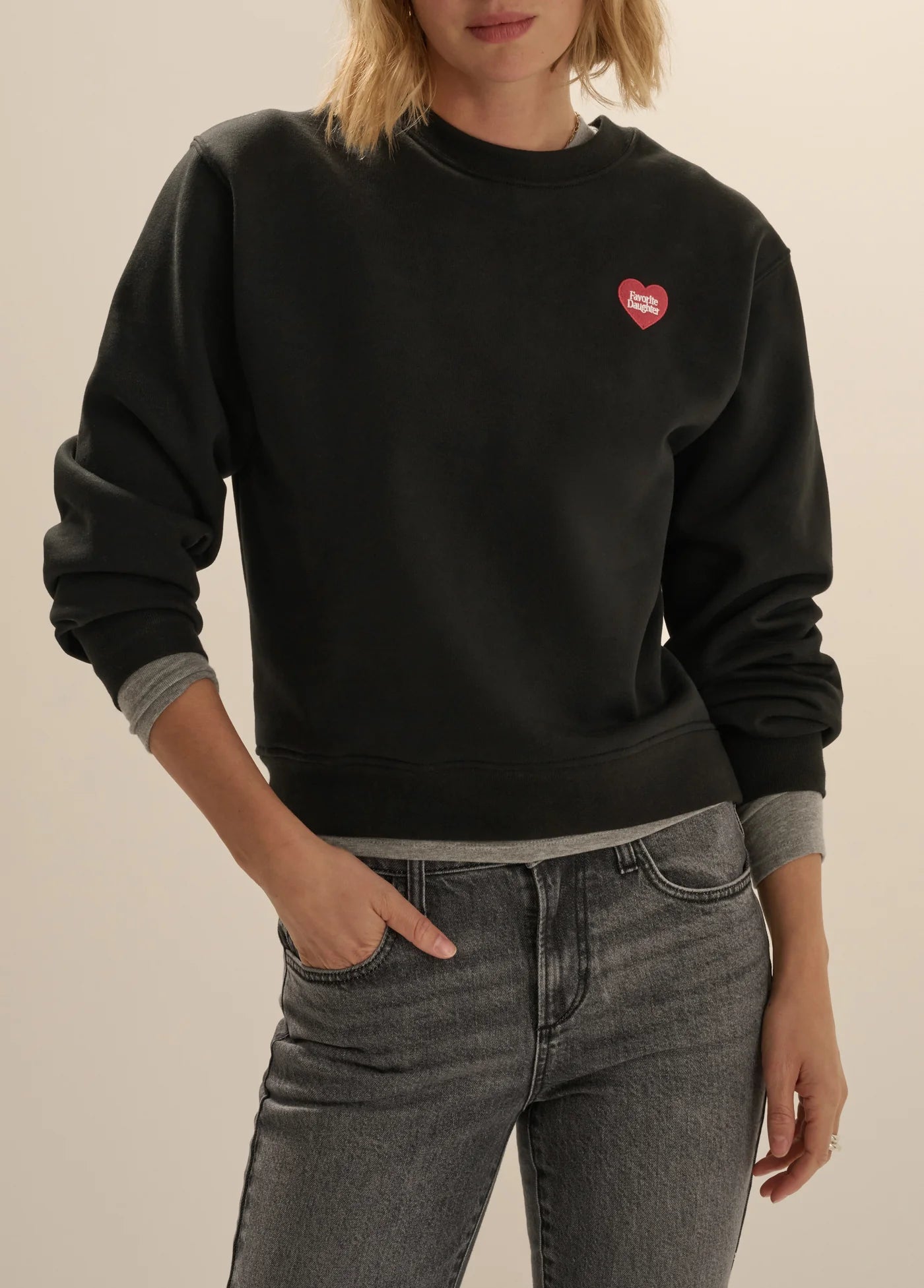 Embroidered Heart Sweatshirt