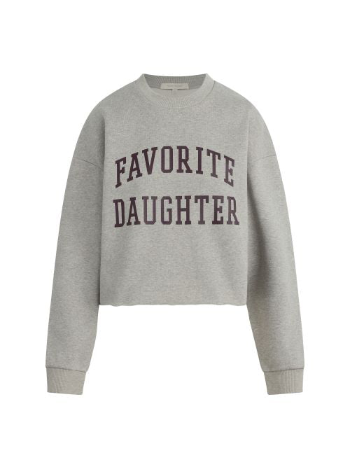 FAVORITE DAUGHTER - Grey Cropped Collegiate Sweatshirt