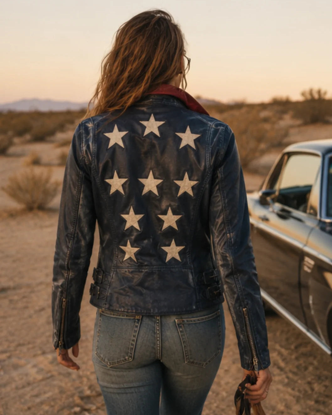 Christy Starry Leather Jacket