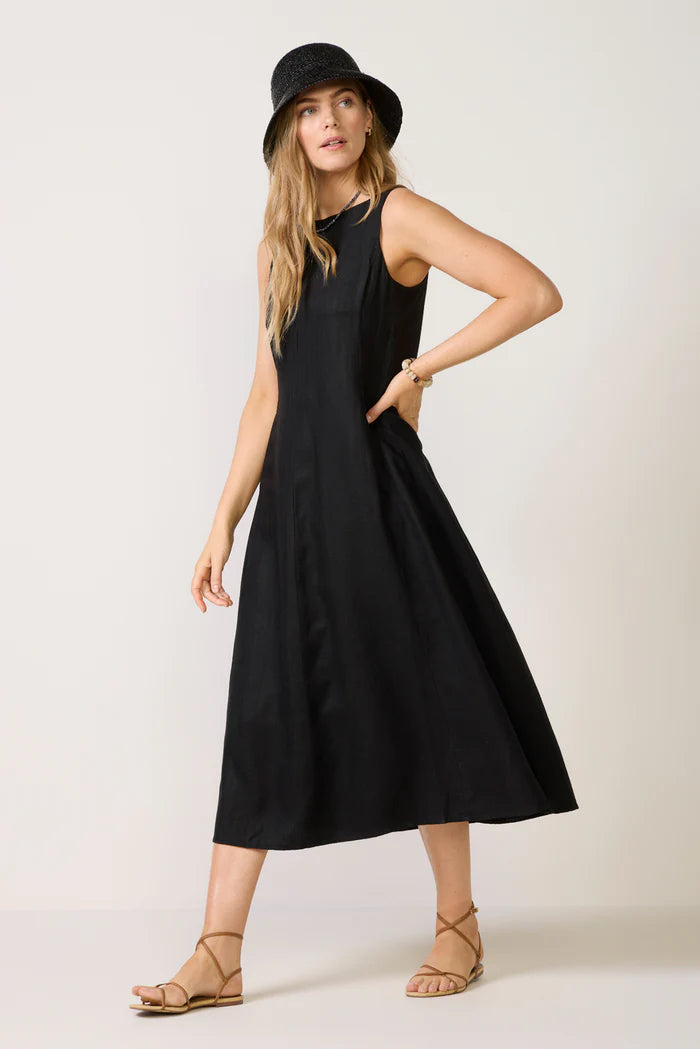 Palmira Fit & Flare Midi Dress / Black
