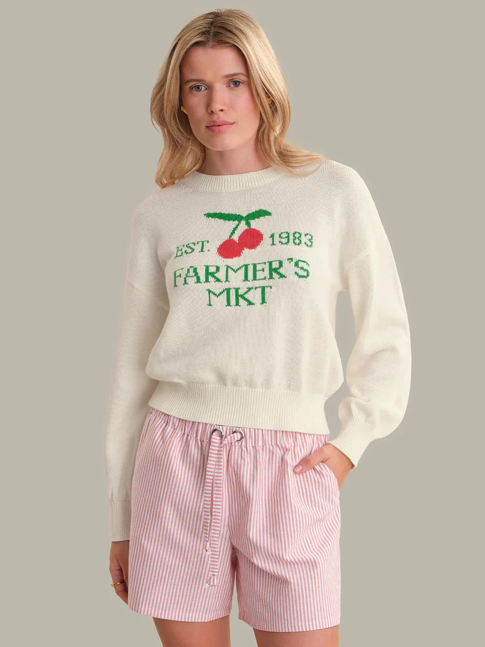 Bella Graphic Pullover / Chalk Combo