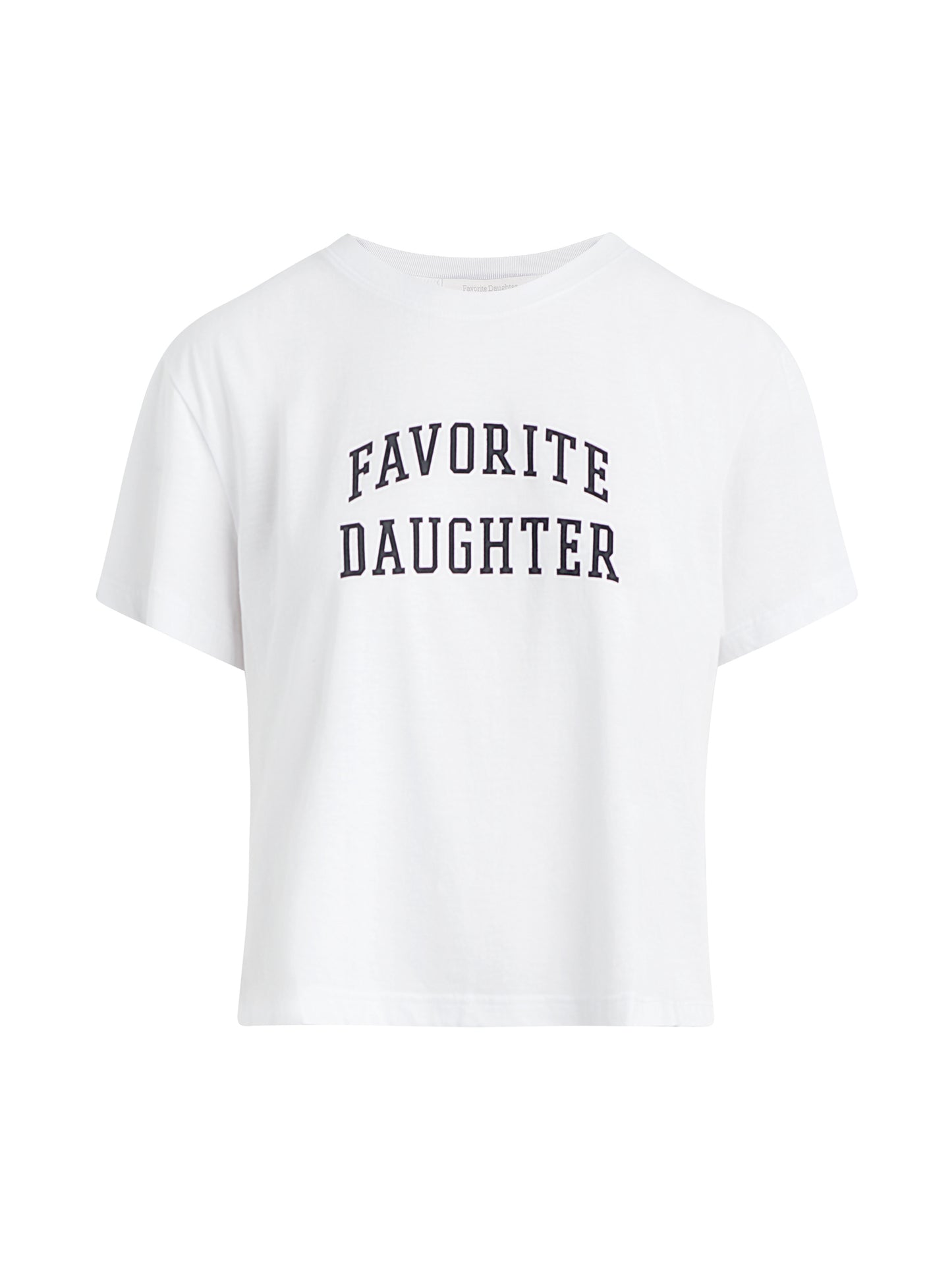 FAVORITE DAUGHTER - White Cropped Collegiate Tee